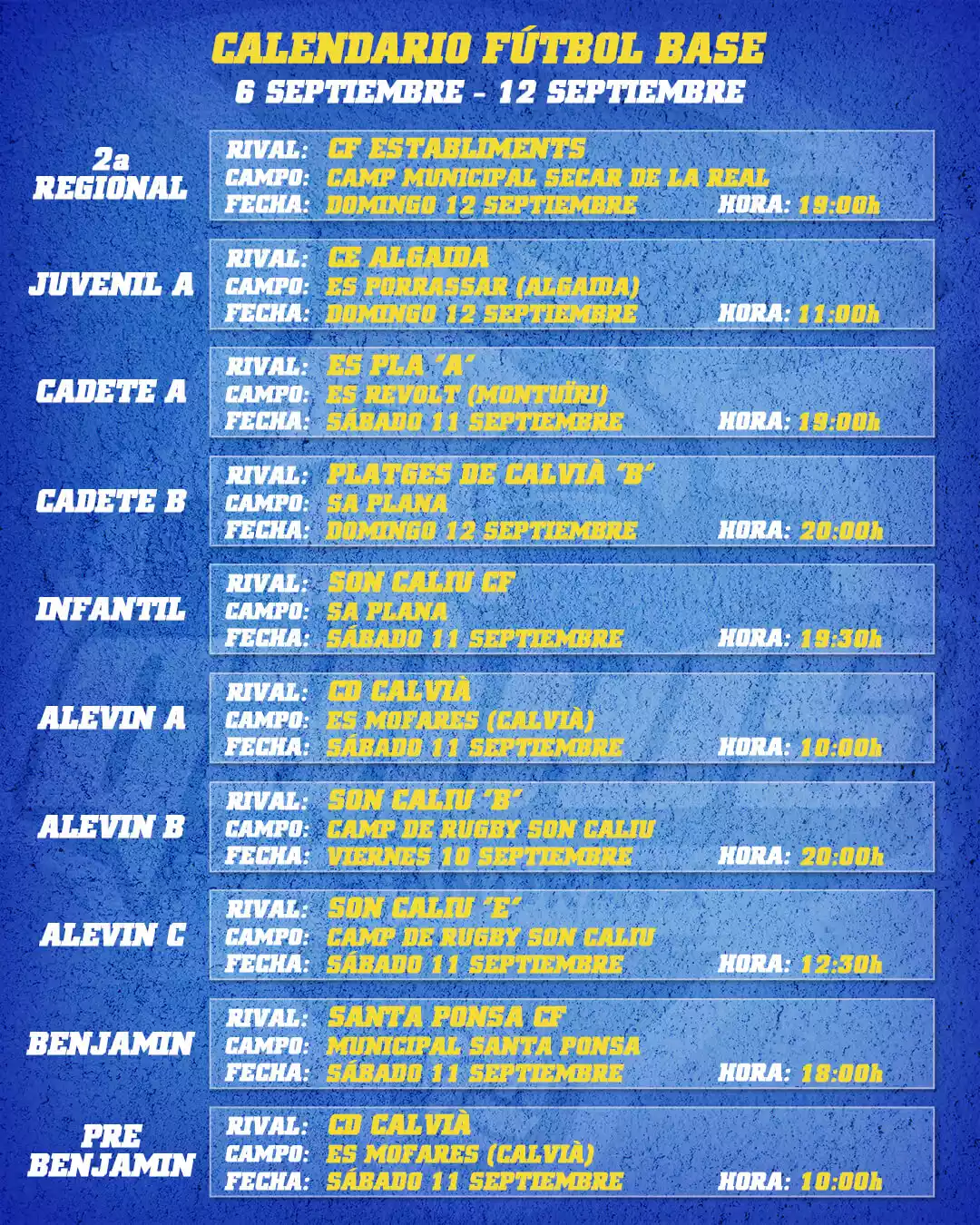 CE Andratx - Horarios Fútbol Base
