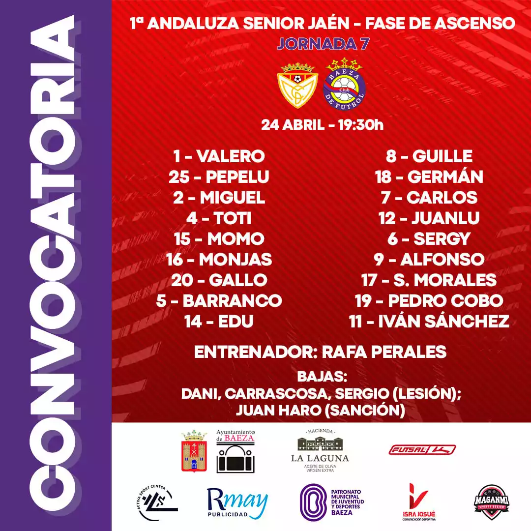 Baeza CF - Convocatoria