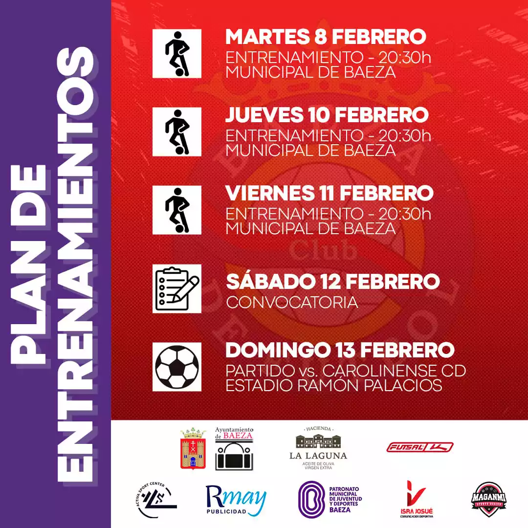 Baeza CF - Plan semanal