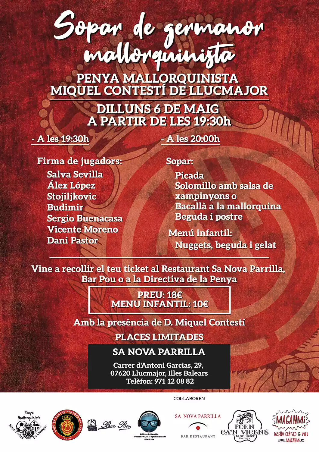Cartel sopar Penya Llucmajor