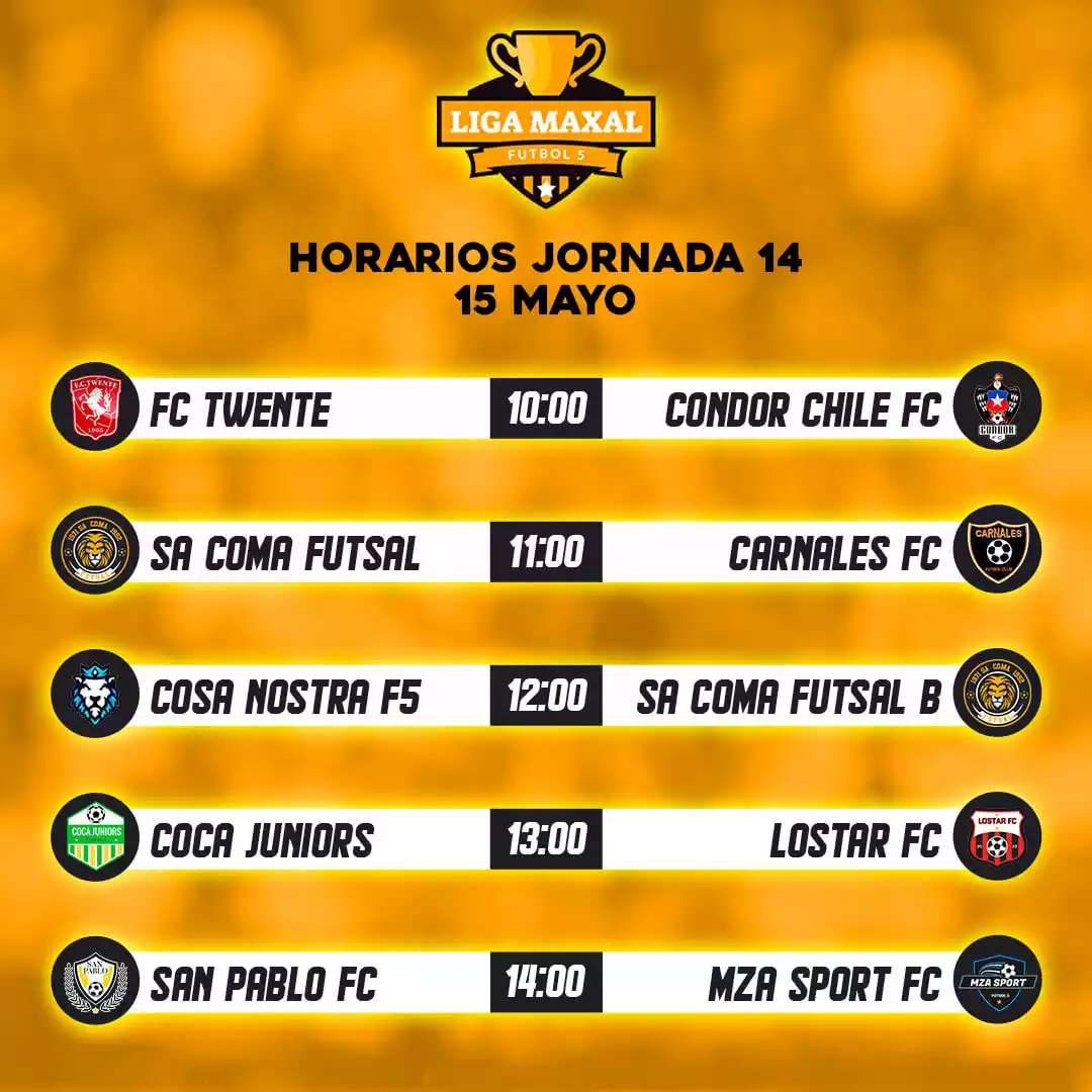 Liga Maxal - Fixtures