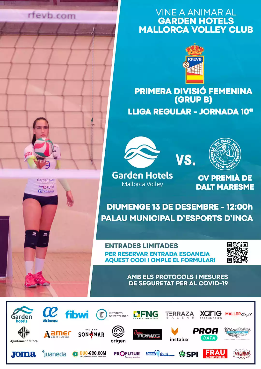 Garden Hotels Mallorca Volley - cartel Premià de Dalt Maresme