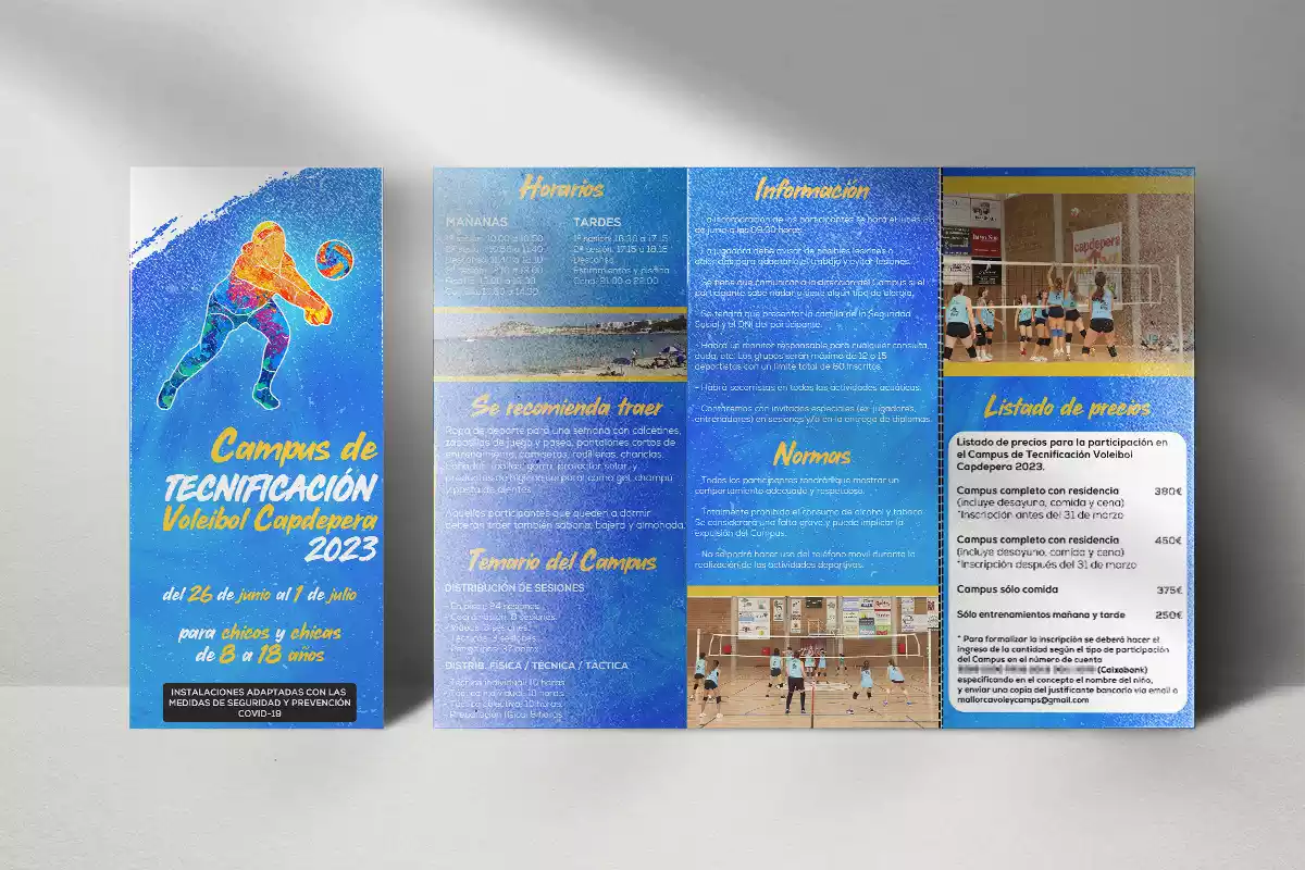 Volleyball Campus 2023 trifold brochure
